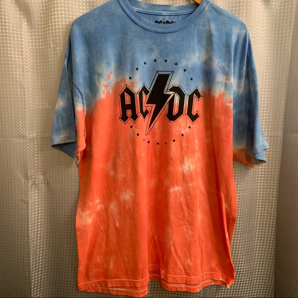 AC/DC Unisex Tie Dye Concert Replica T-Shirt, LARGE NWOT